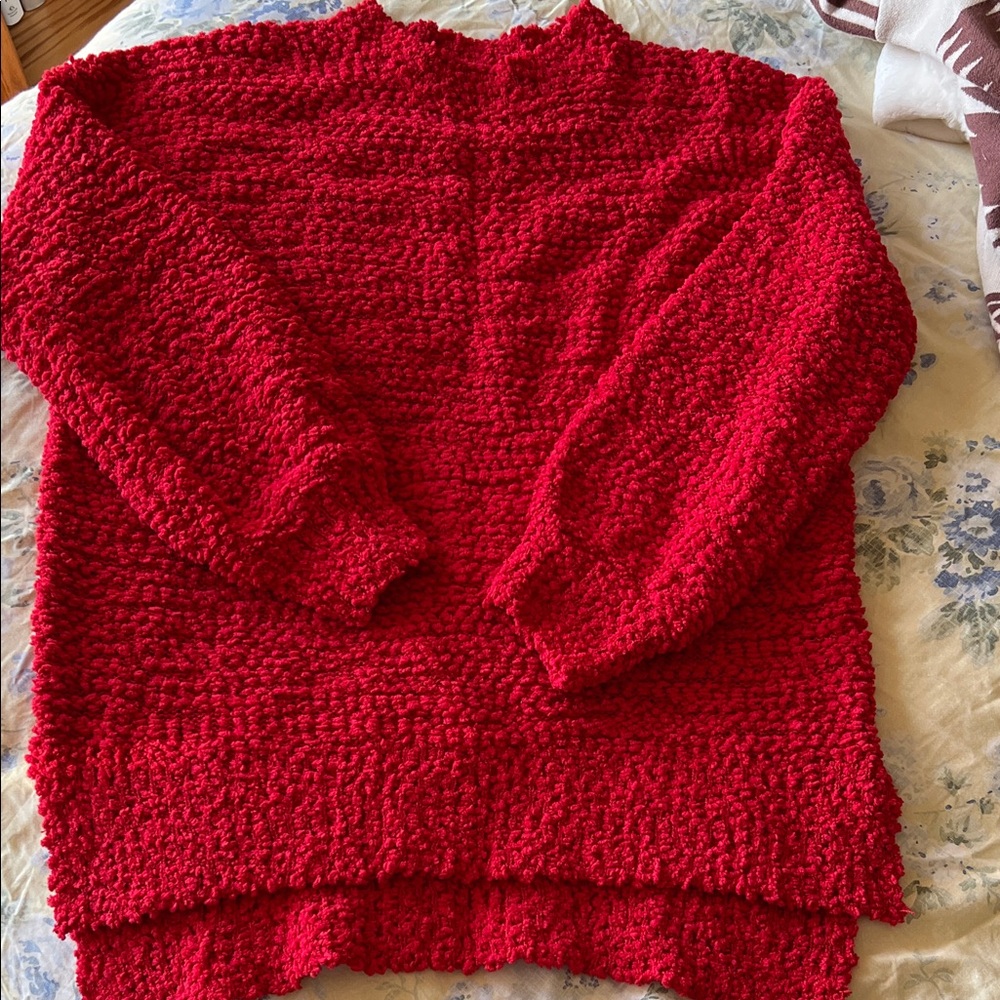 JODIFL Vibrant Red Cowl Neck Sweater
